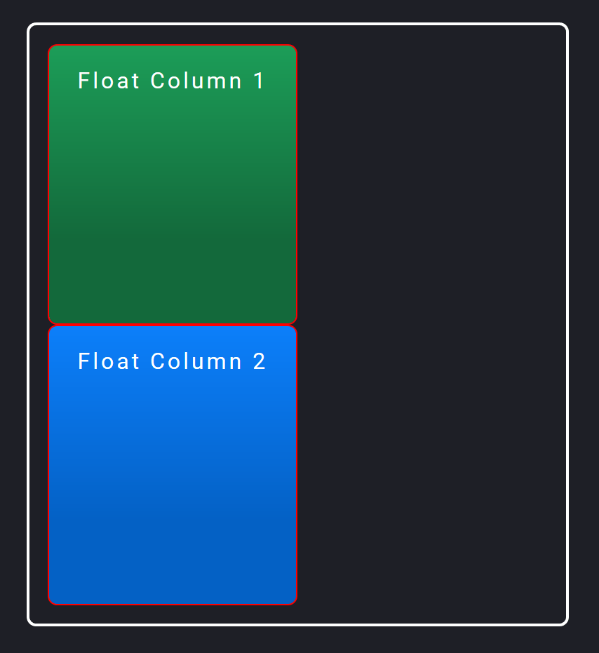 using a margin with floated divs will cause the divs to stack 